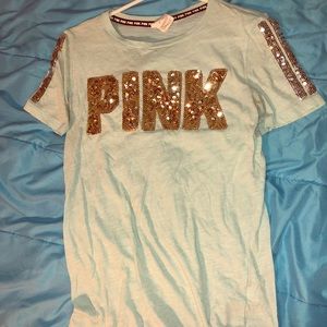 Pink sequin tee